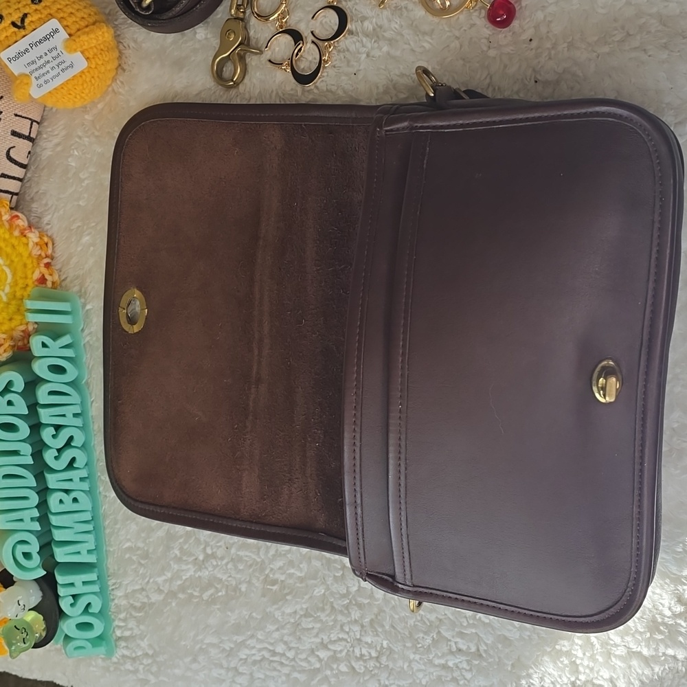 Coach Vintage PENNY A81-9755 Mahagony Leather Purse +purse Bling - Picture 9 of 17